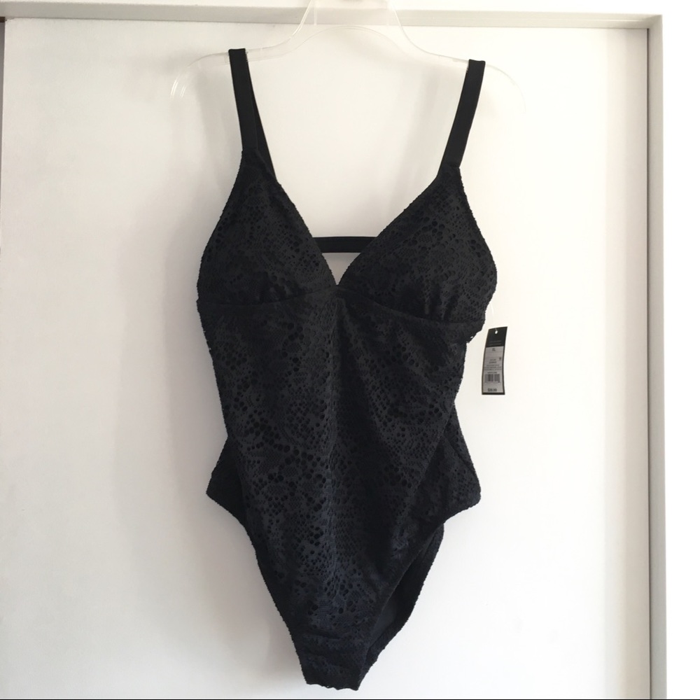 NWT Mossimo Black One Piece Bathing Suit